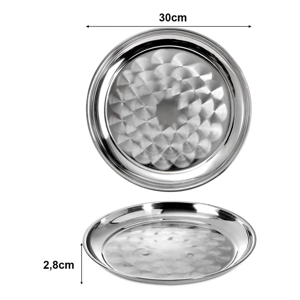 Bandeja De Metal 30 Cm Para Mozo Servicio De Restaurante — miniatura 4