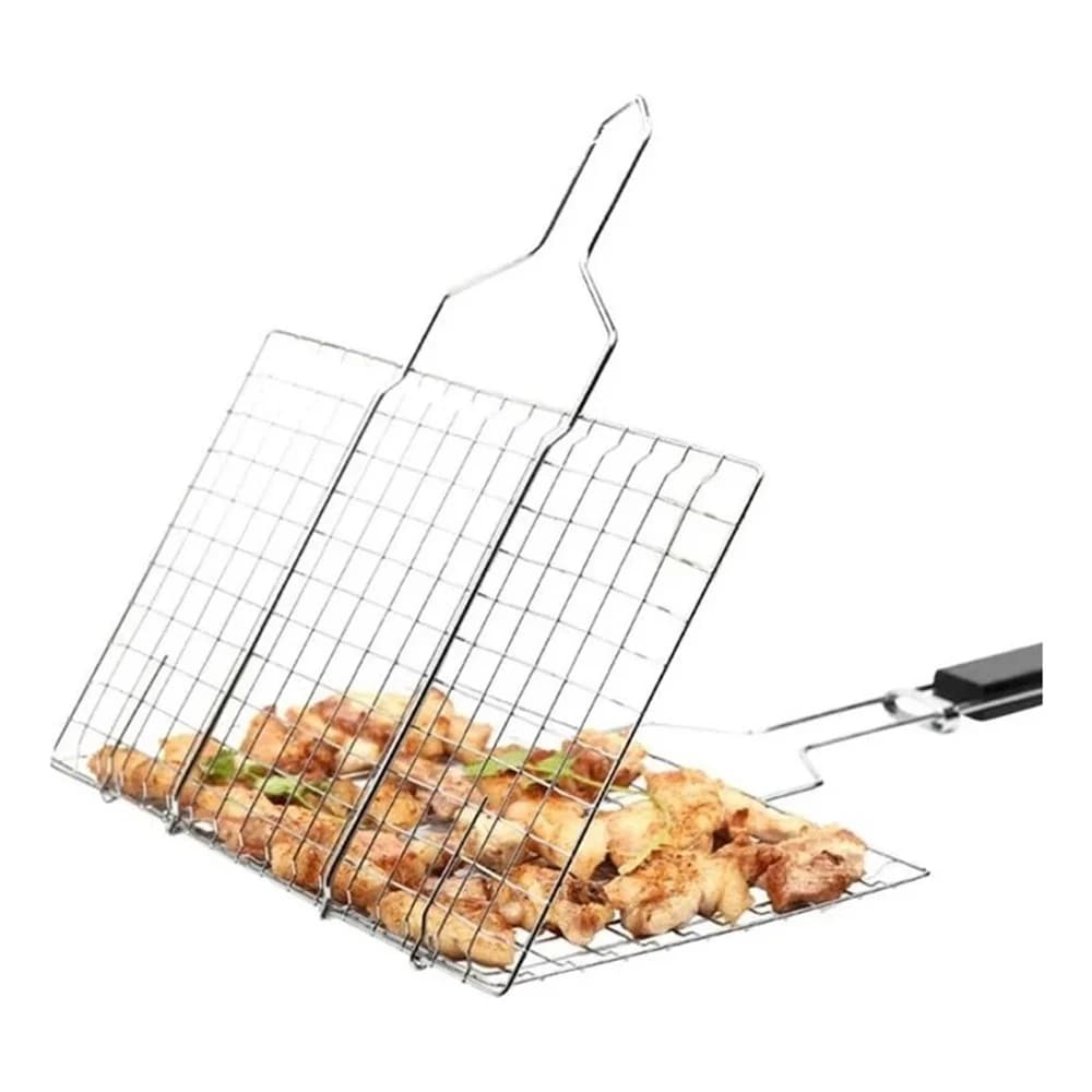 Grill Parrillero Para Carne Pescado Verdura Rejilla Portatil — miniatura 2