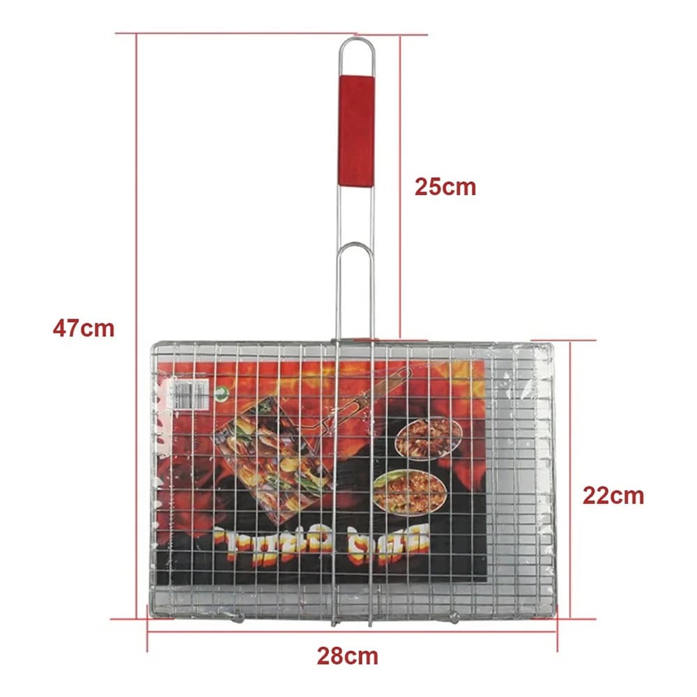 Grill Parrillero Para Carne Pescado Verdura Rejilla Portatil — miniatura 3