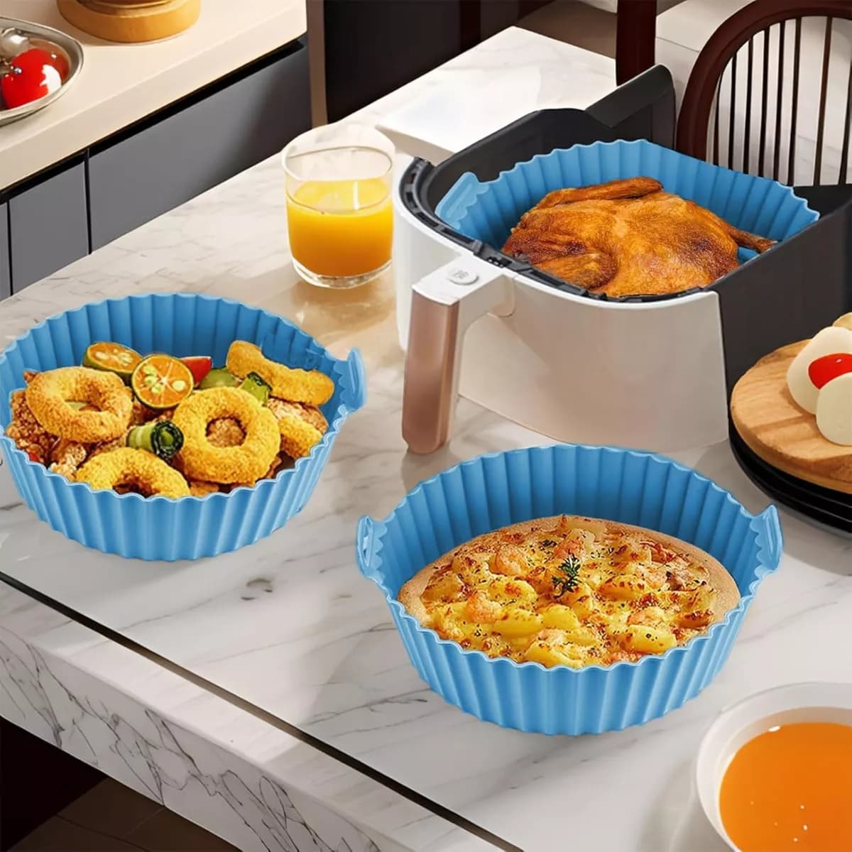 Kit De 6 Moldes Bandeja De Silicona Para Freidora De Aire — miniatura 3