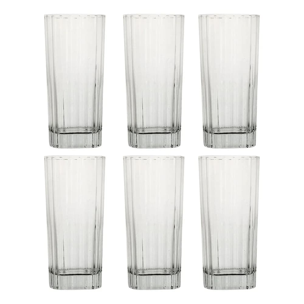 Set X6 Vaso Alto De Vidrio Agua Jugo Refresco 330ml Parmo — imagen 1 de 4