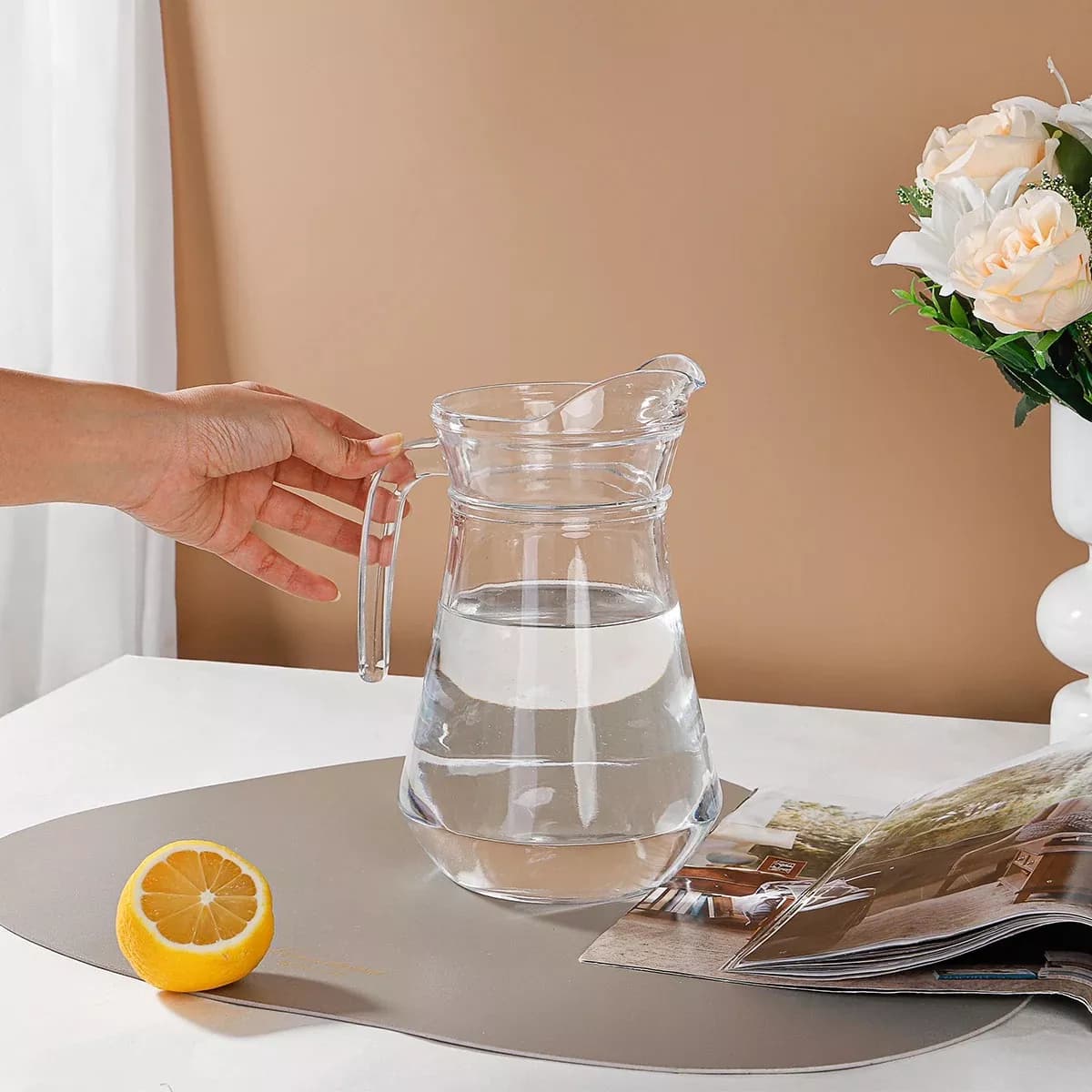 Jarra De Vidrio 1,4 L X 6 Uni Tragos Jugos Eventos Fiestas — miniatura 5