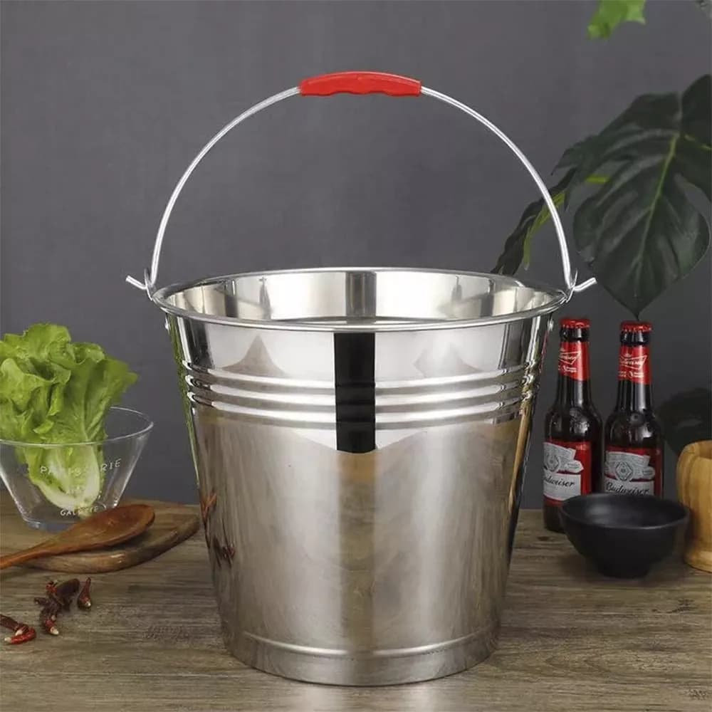 Champagnera Hielera Acero Inox 30 X 28 Cm Balde Con Asa — miniatura 2
