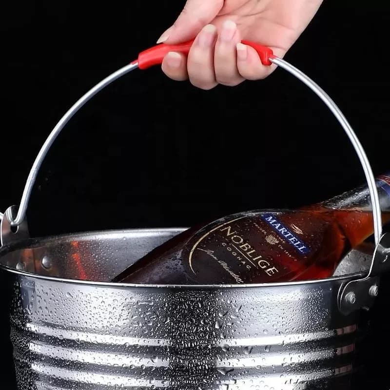 Champagnera Hielera Acero Inox 30 X 28 Cm Balde Con Asa — miniatura 7