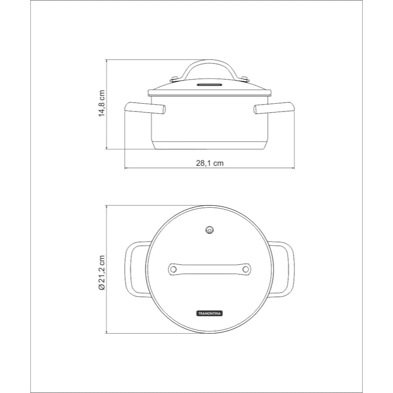 Olla Tramontina Induccion 20 Cm 2,90 Litros Acero Inox Una — miniatura 2