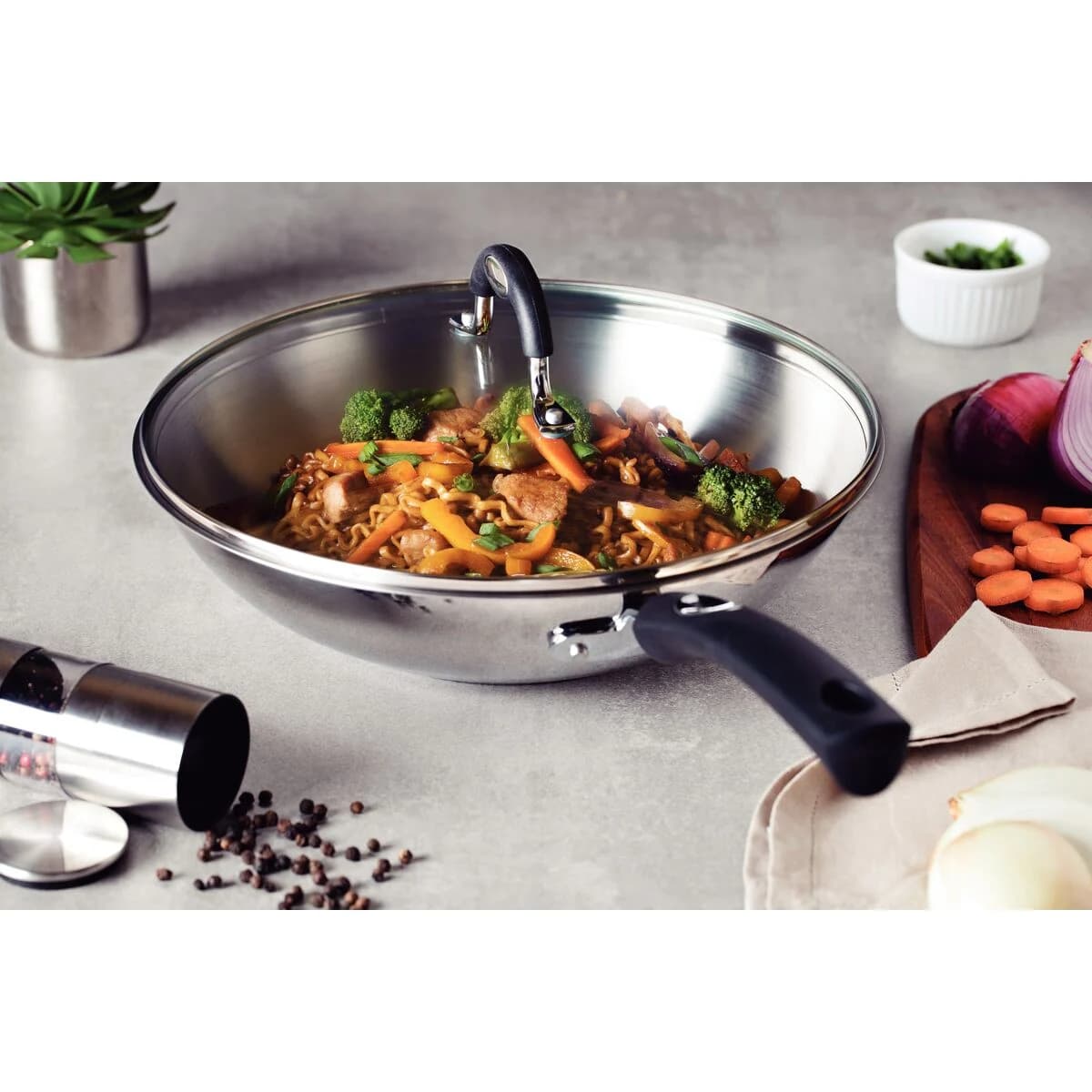 Wok Tramontina Induccion Acero Inox Solar 28 Cm Induccion — miniatura 4