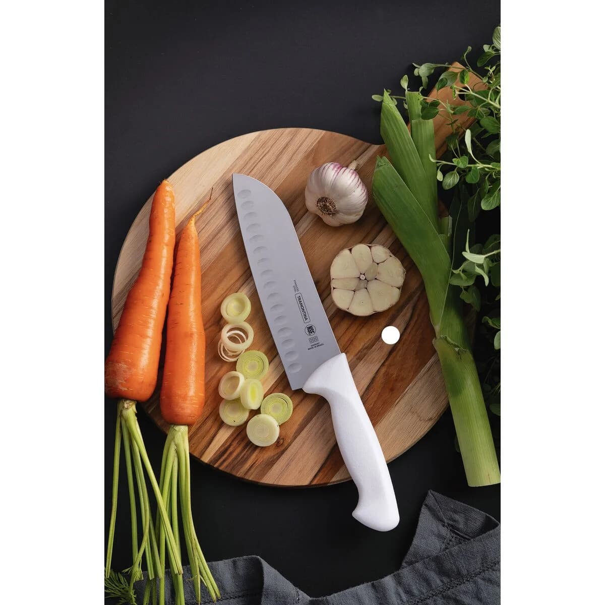 Cuchilla Santoku Tramontina Acero Inoxidable Premium 7 Pulg — miniatura 3
