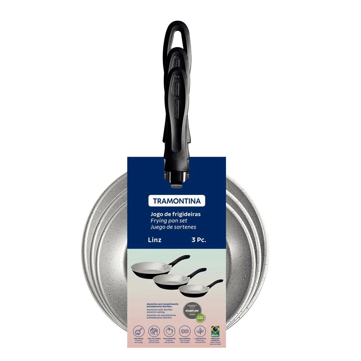 Juego De Sartenes Tramontina Antiadherentes Linz 3 Piezas — miniatura 2