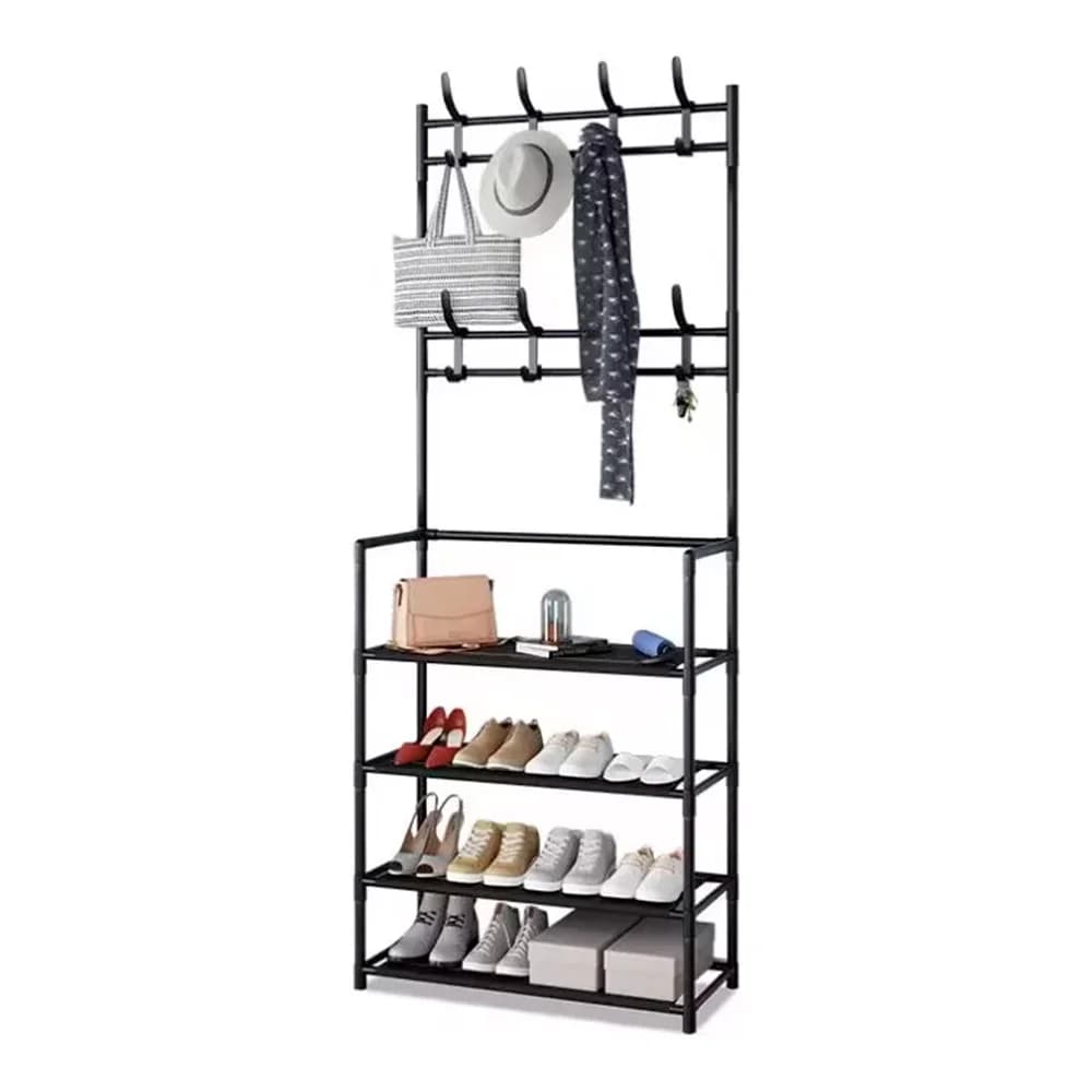 Perchero Zapatero Organizador Rack De Plastico Negro — imagen 1 de 5