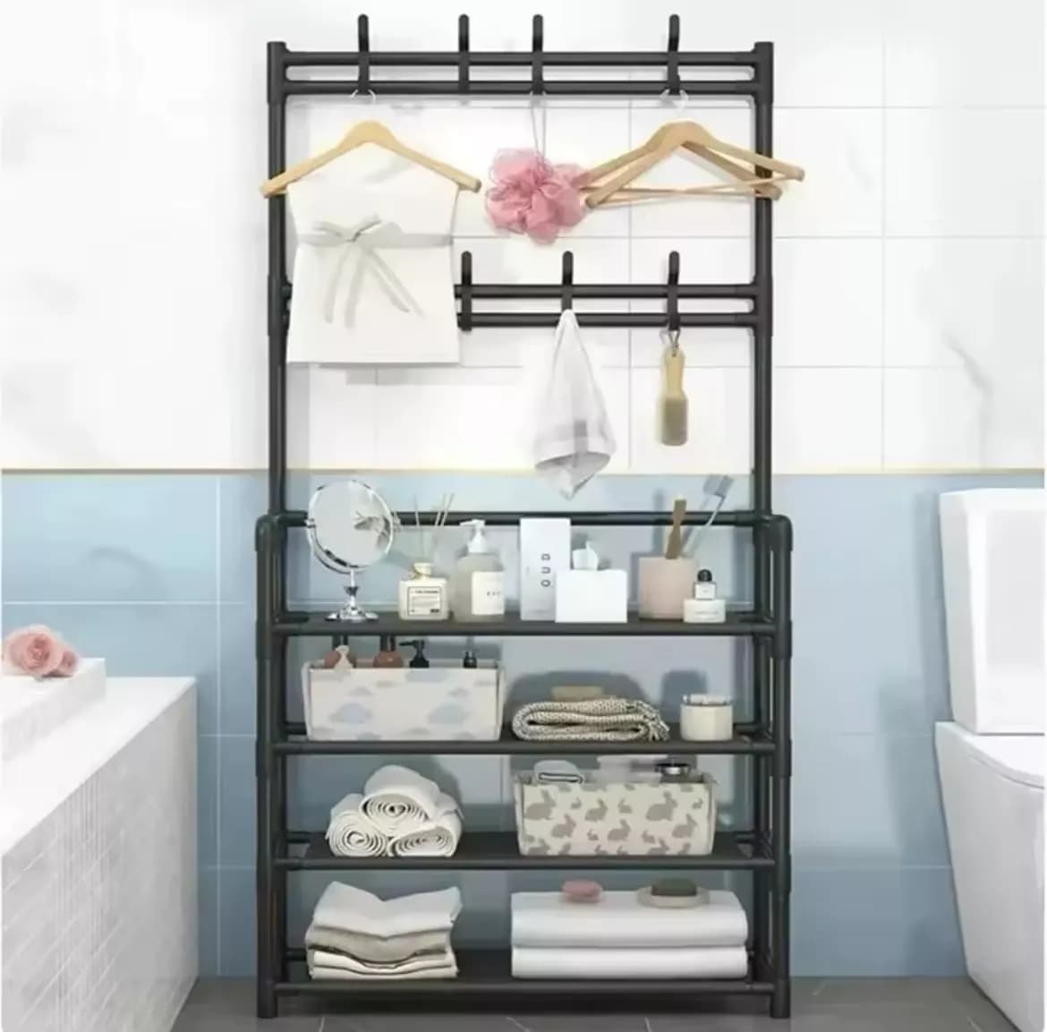 Perchero Zapatero Organizador Rack De Plastico Negro — miniatura 5