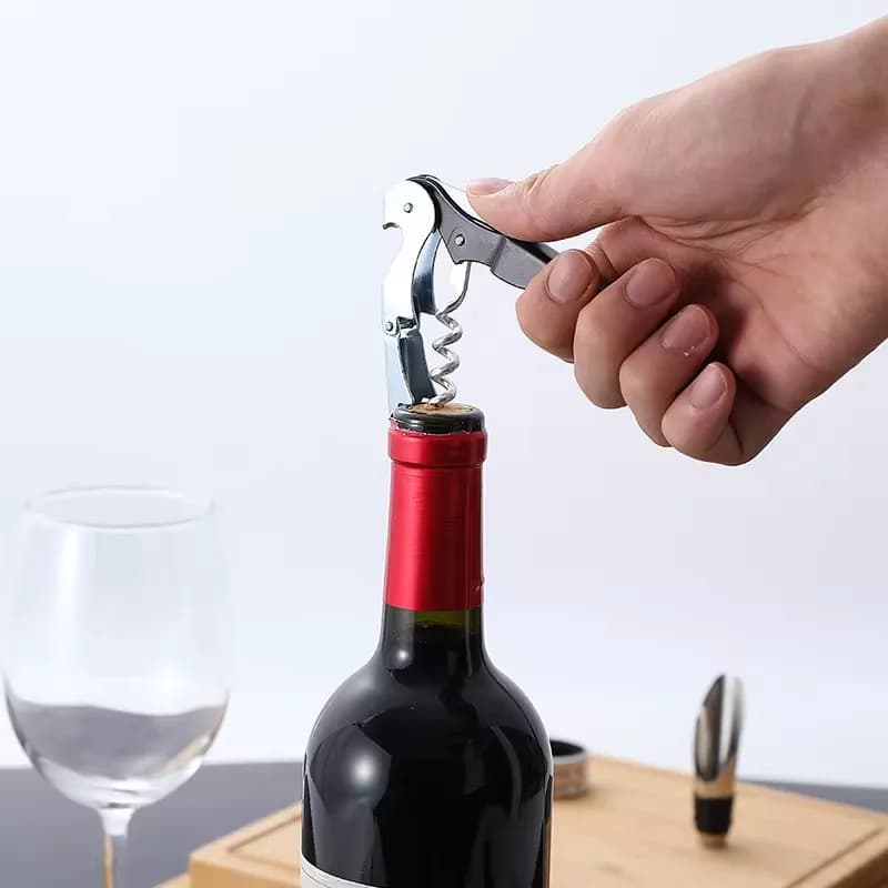 Set Descorchador De Vino 4 Piezas Sacacorcho Aireador — miniatura 3
