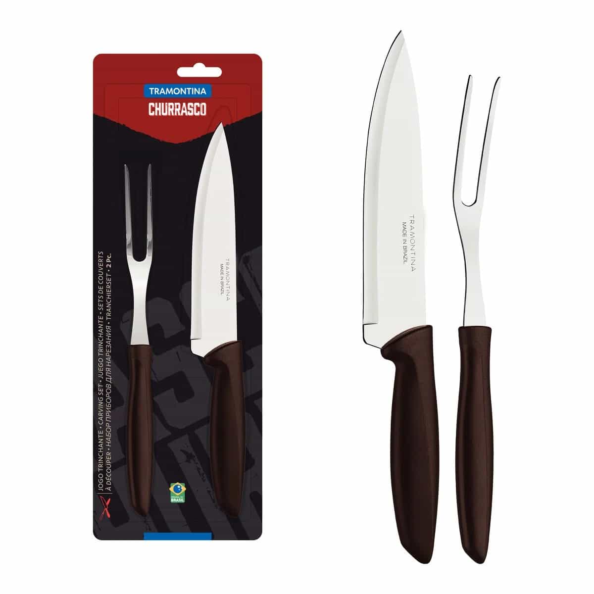 Juego para asado Tramontina Plenus de acero inoxidable 2 piezas negro