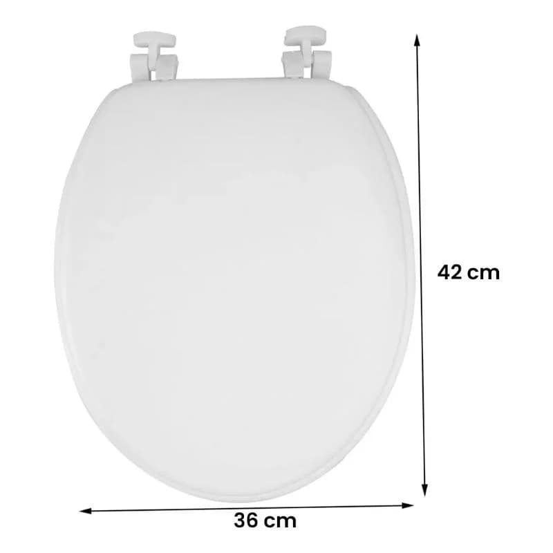Tapa De Inodoro Acolchonada Blanca Lisa 42 Cm X 36 Cm — miniatura 2