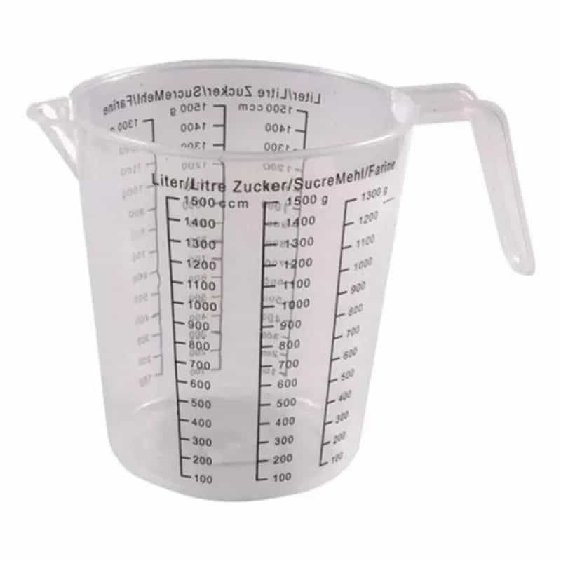 Jarra Medidora De Plastico 1500 Ml Graduada Transparente