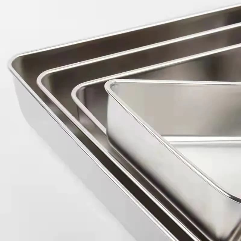 Asadera Fuente Bandeja Acero Inoxidable 41 X 31 Cm Horno — miniatura 4