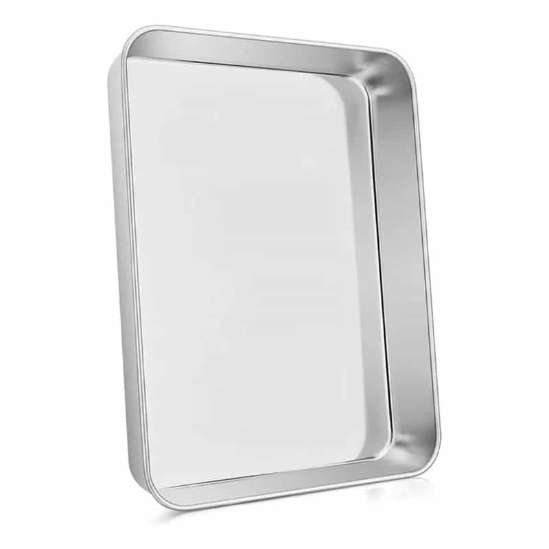 Asadera Fuente Bandeja Acero Inoxidable 25,5 X 21 Cm Horno