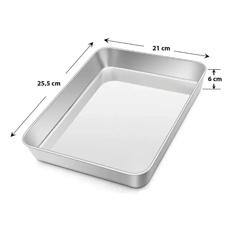 Asadera Fuente Bandeja Acero Inoxidable 25,5 X 21 Cm Horno — miniatura 2