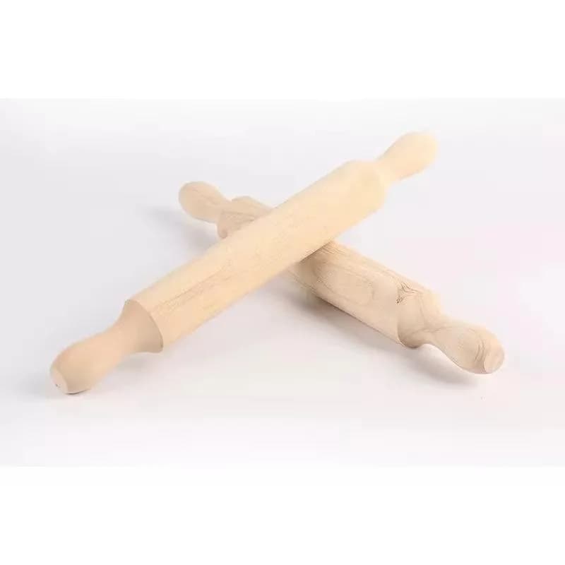 Palote De Amasar Madera Palo Rodillo Macizo 40 Cm X 4 Cm — imagen 2 de 3