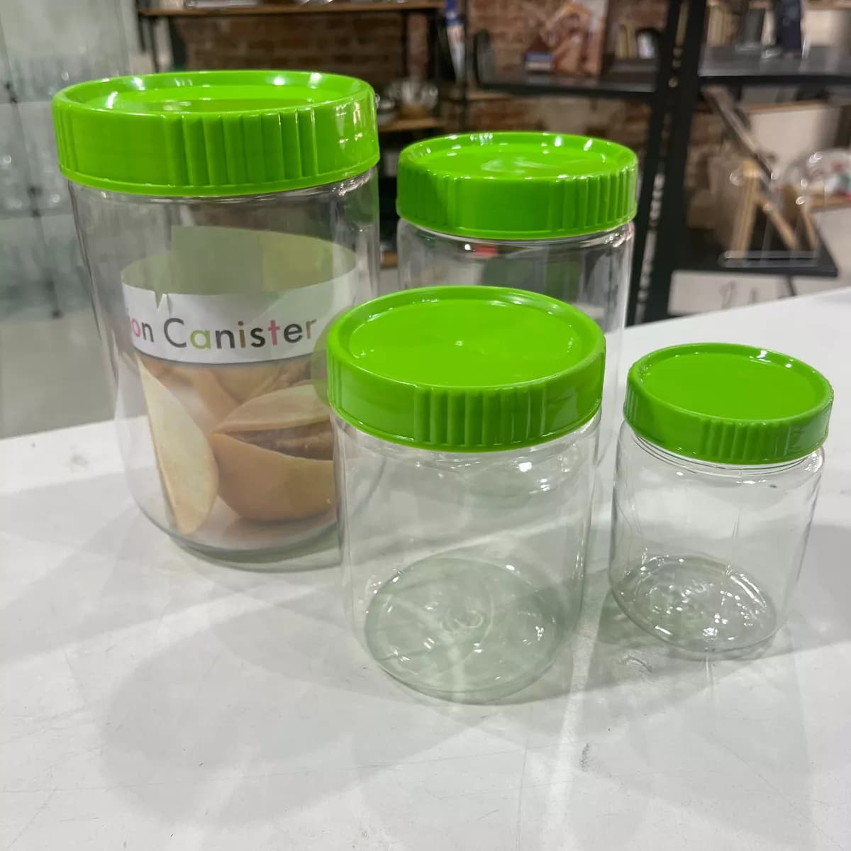 Set 4 Frascos Pote Tarro De Plastico Alimentos Tapa Rosca — miniatura 2