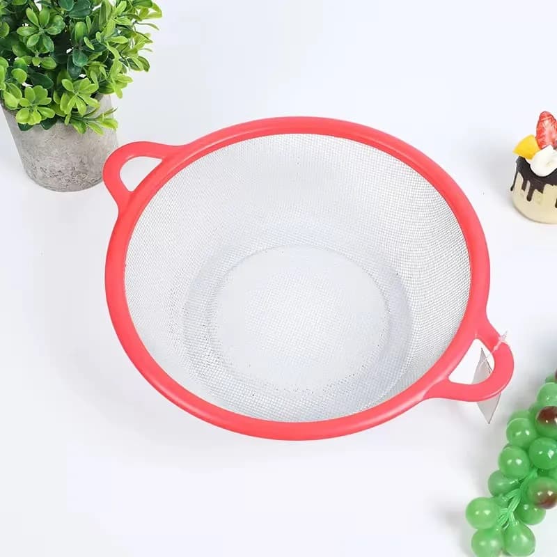Colador De Malla Cernidor Con Asas Platico 18 Cm — miniatura 4