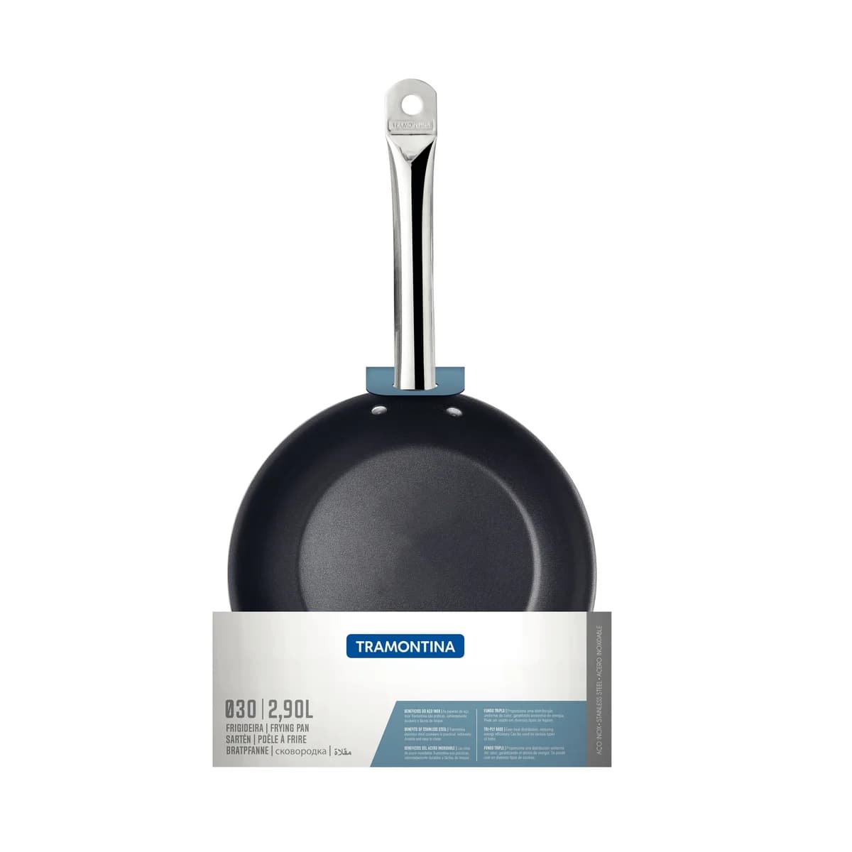 Sarten Tramontina Acero Inoxidable Induccion 30 Cm Antiadher — miniatura 3