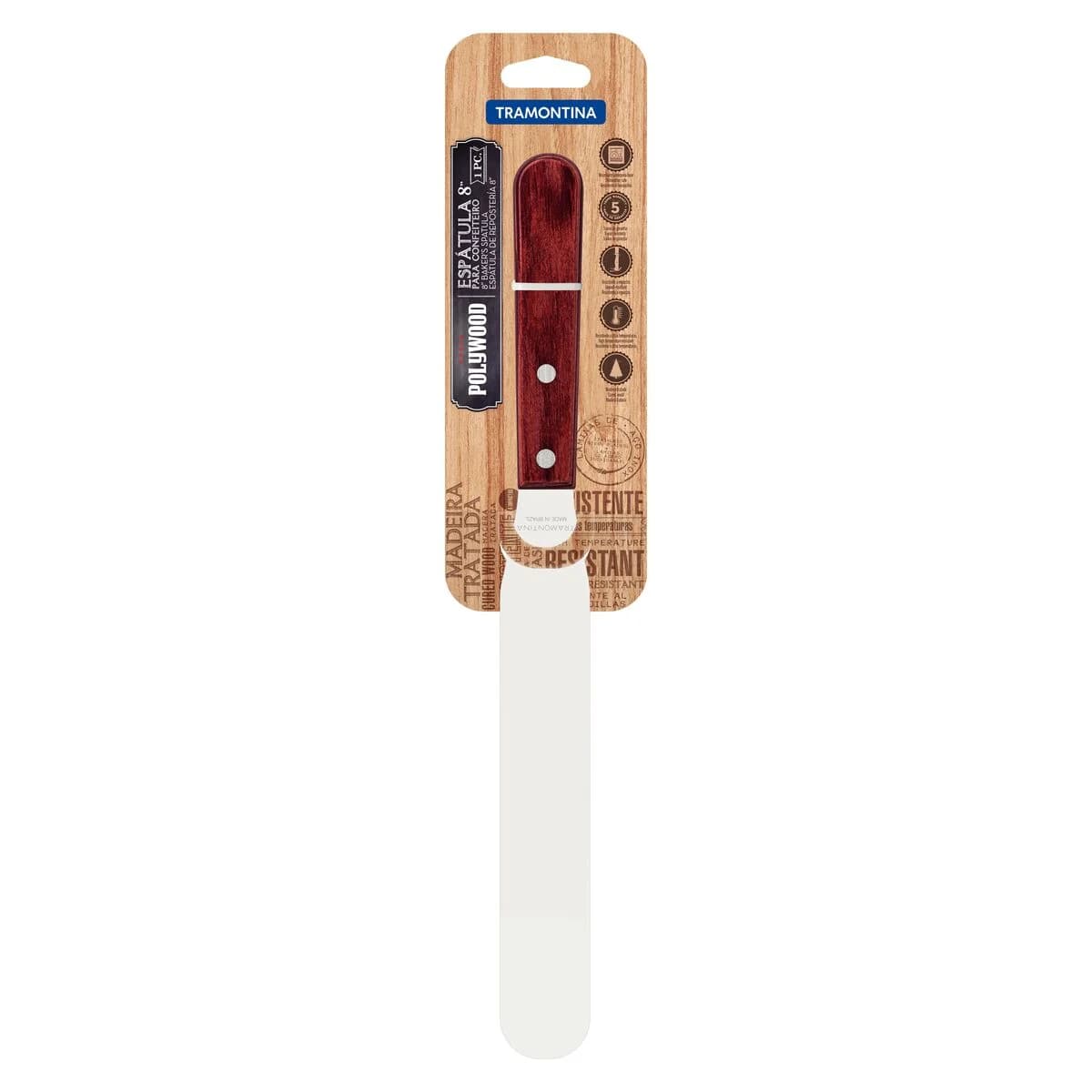 Espatula De Reposteria Tramontina Polywood Acero Inox 8 PuLG — miniatura 2