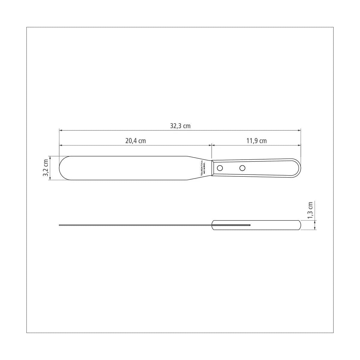 Espatula De Reposteria Tramontina Polywood Acero Inox 8 PuLG — miniatura 3
