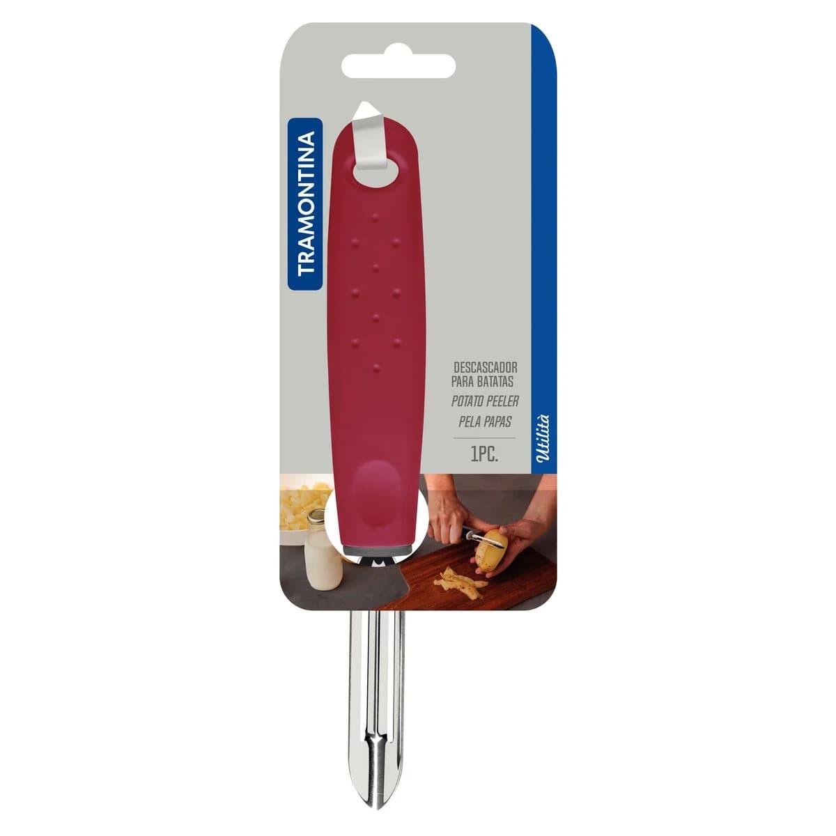 Pela Papas Tramontina Acero Inoxidable Utilita Rojo — miniatura 2