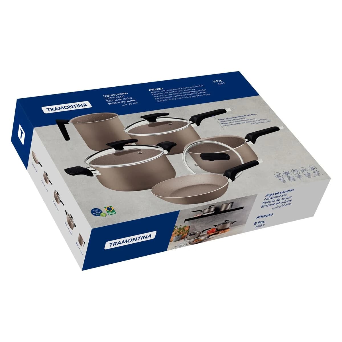 Bateria de Cocina Tramontina Milazzo Ollas 5 Piezas Teflon — miniatura 2
