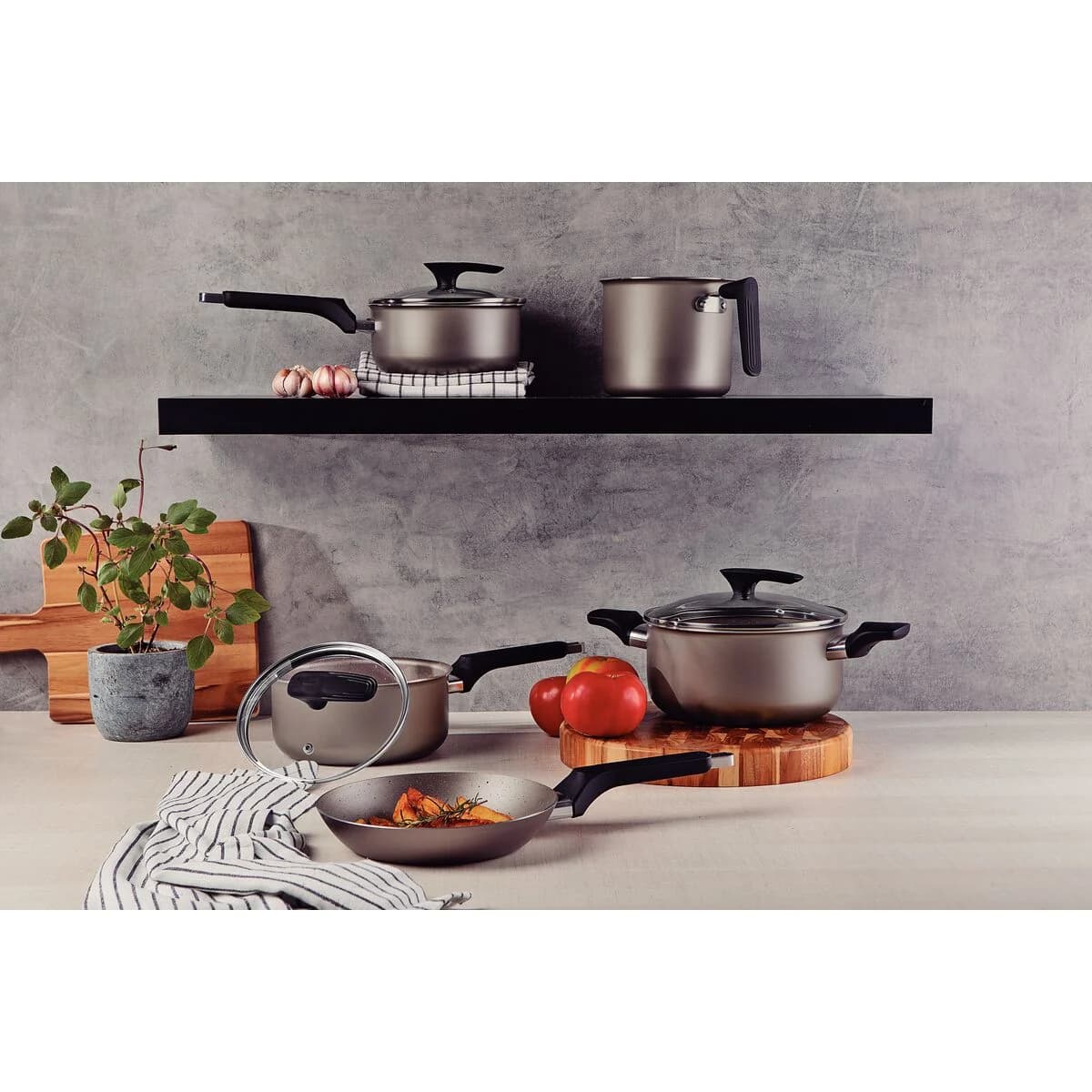 Bateria de Cocina Tramontina Milazzo Ollas 5 Piezas Teflon — miniatura 4