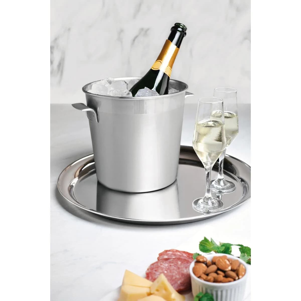 Bandeja Redonda Service Acero Inoxidable de 35 cm Tramontina — miniatura 5