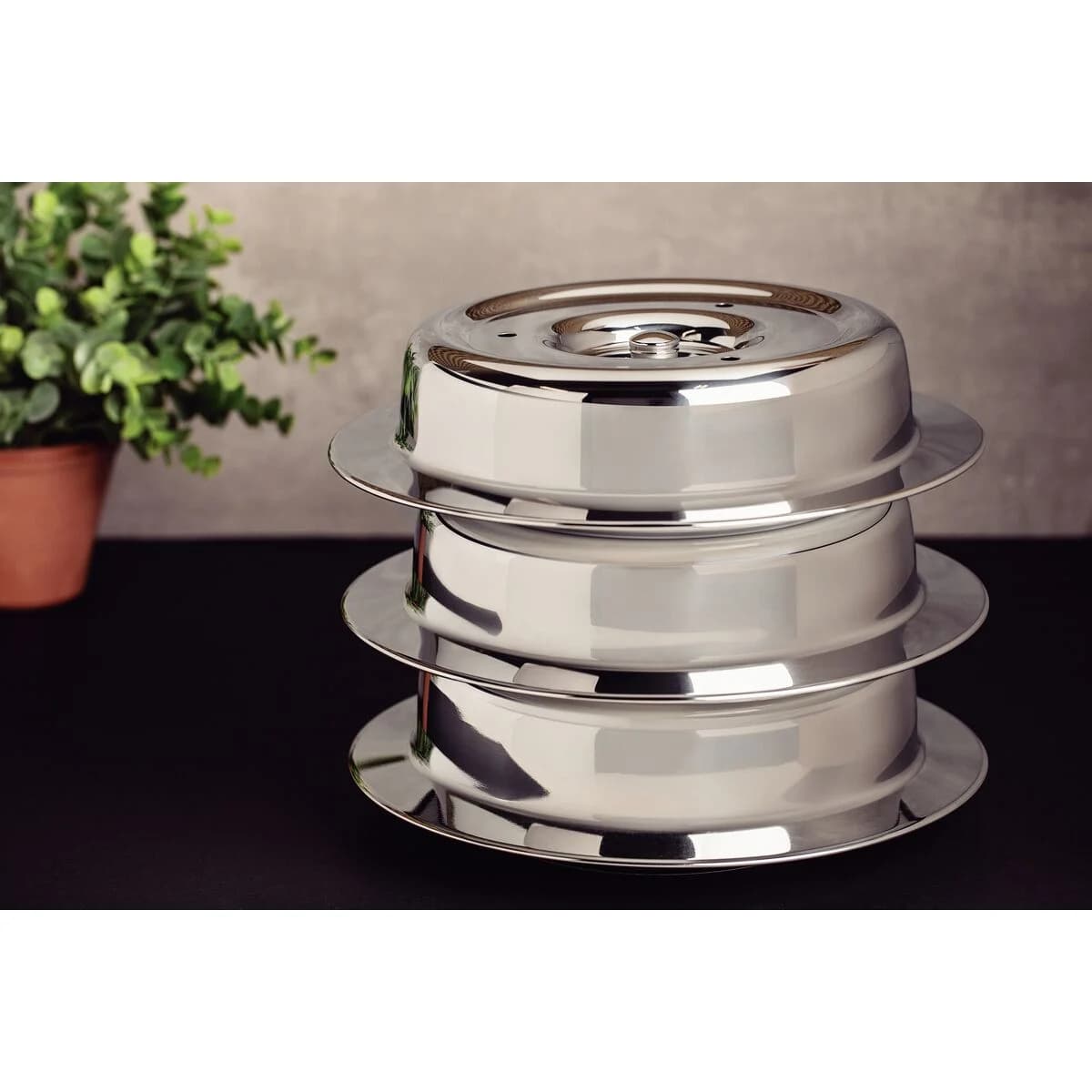 Campana Para Plato Tramontina Service Acero Inoxidable 28 cm — miniatura 3