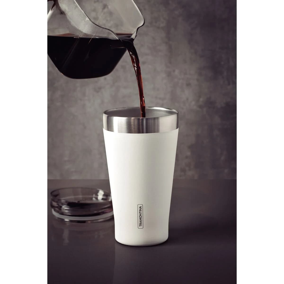 Vaso Termico Tramontina Exata Acero Inoxidable Blanco 550 ml — miniatura 5