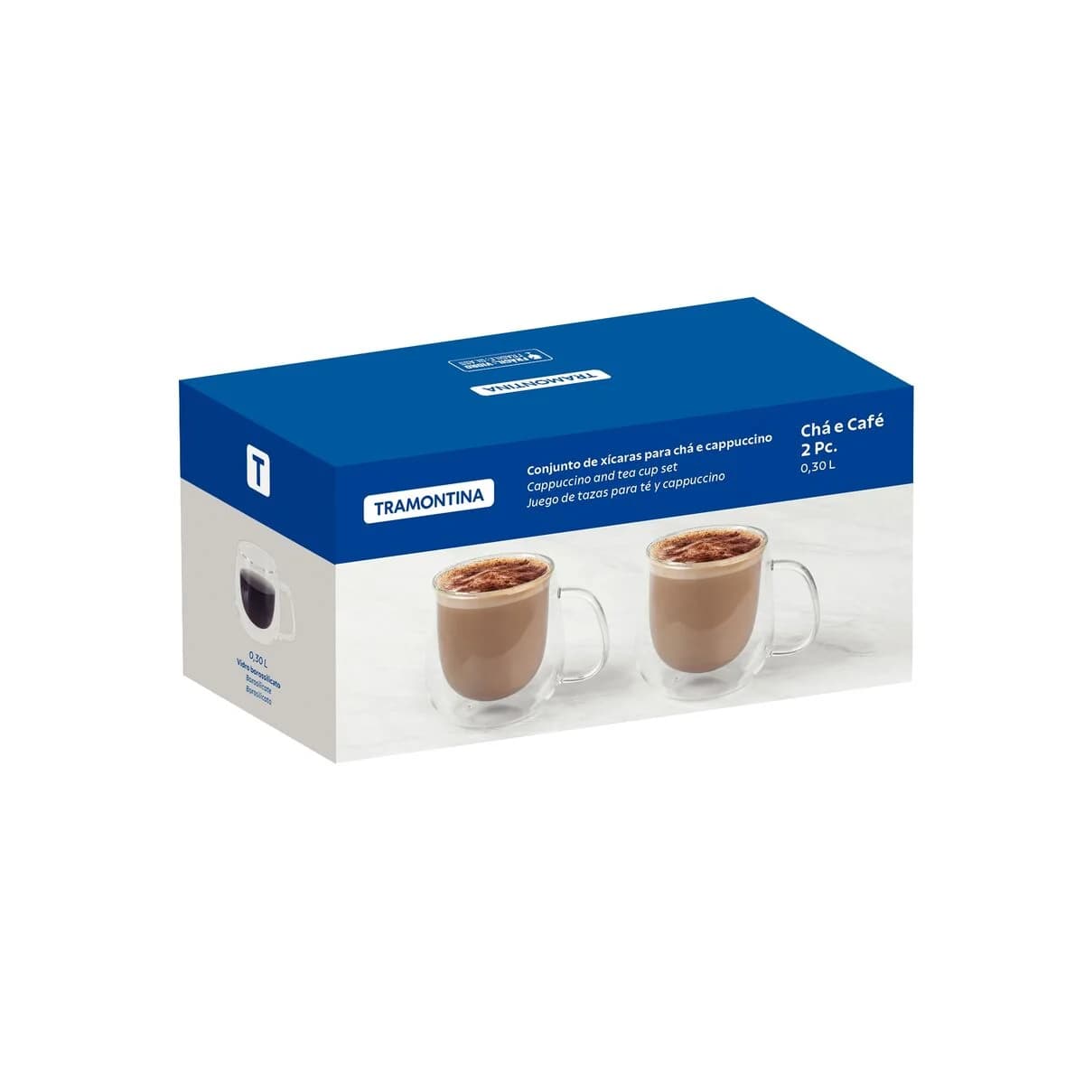 Taza Doble Vidrio Tramontina Cafe x2 Unid. 300 ml — miniatura 2