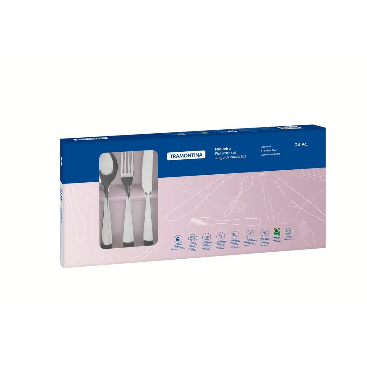 Juego de Cubiertos Tramontina 24 Piezas Laguna Acero Inox — miniatura 2