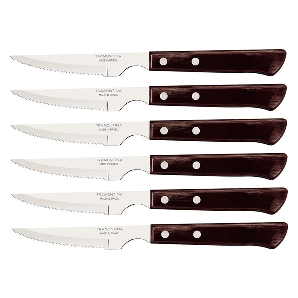Cuchillo Asado Mango Madera X6 Unid. Tramontina Churrasco — imagen 1 de 3