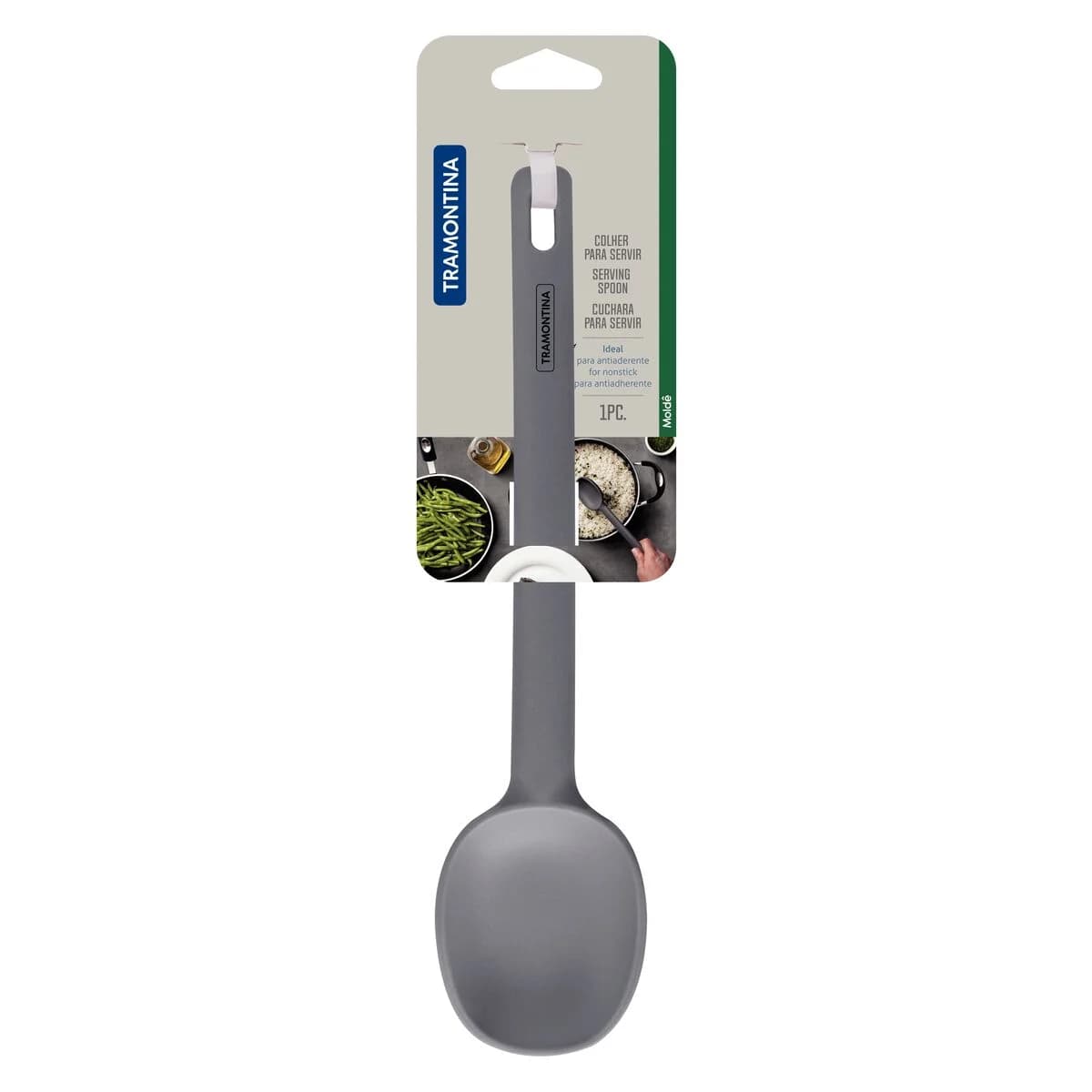 Cuchara Para Servir Tramontina Moldê De Silicona Gris 28 Cm — miniatura 2