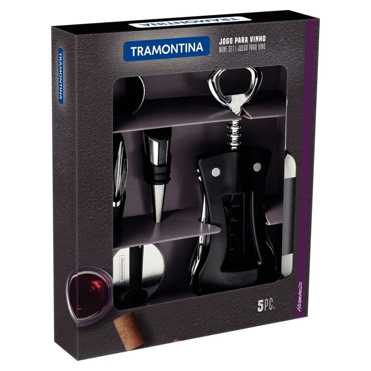 Set De Vino Tramontina Harmoniza Acero Inoxidable 5 Piezas — miniatura 2