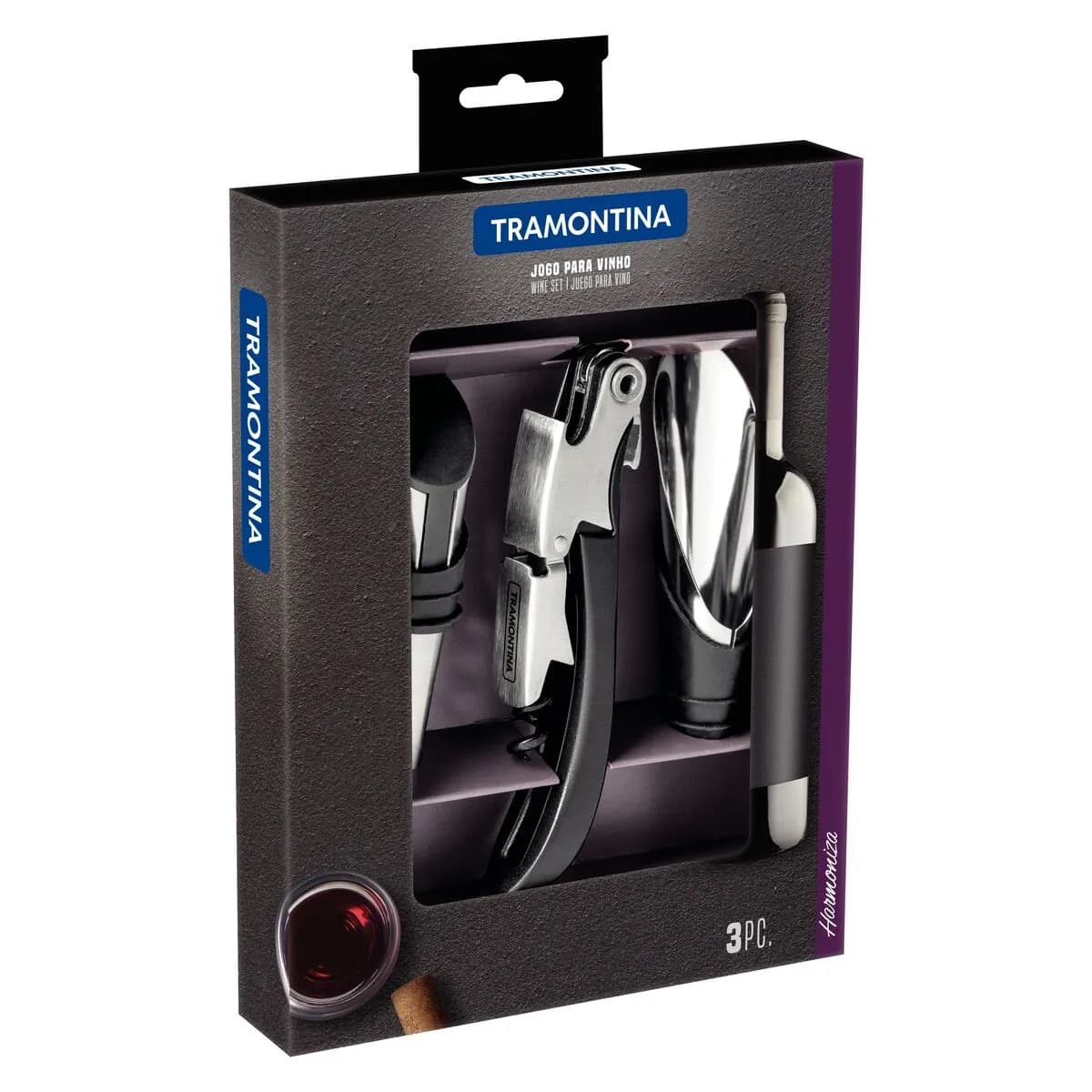 Set De Vino Tramontina Harmoniza Acero Inoxidable 3 Piezas — miniatura 2