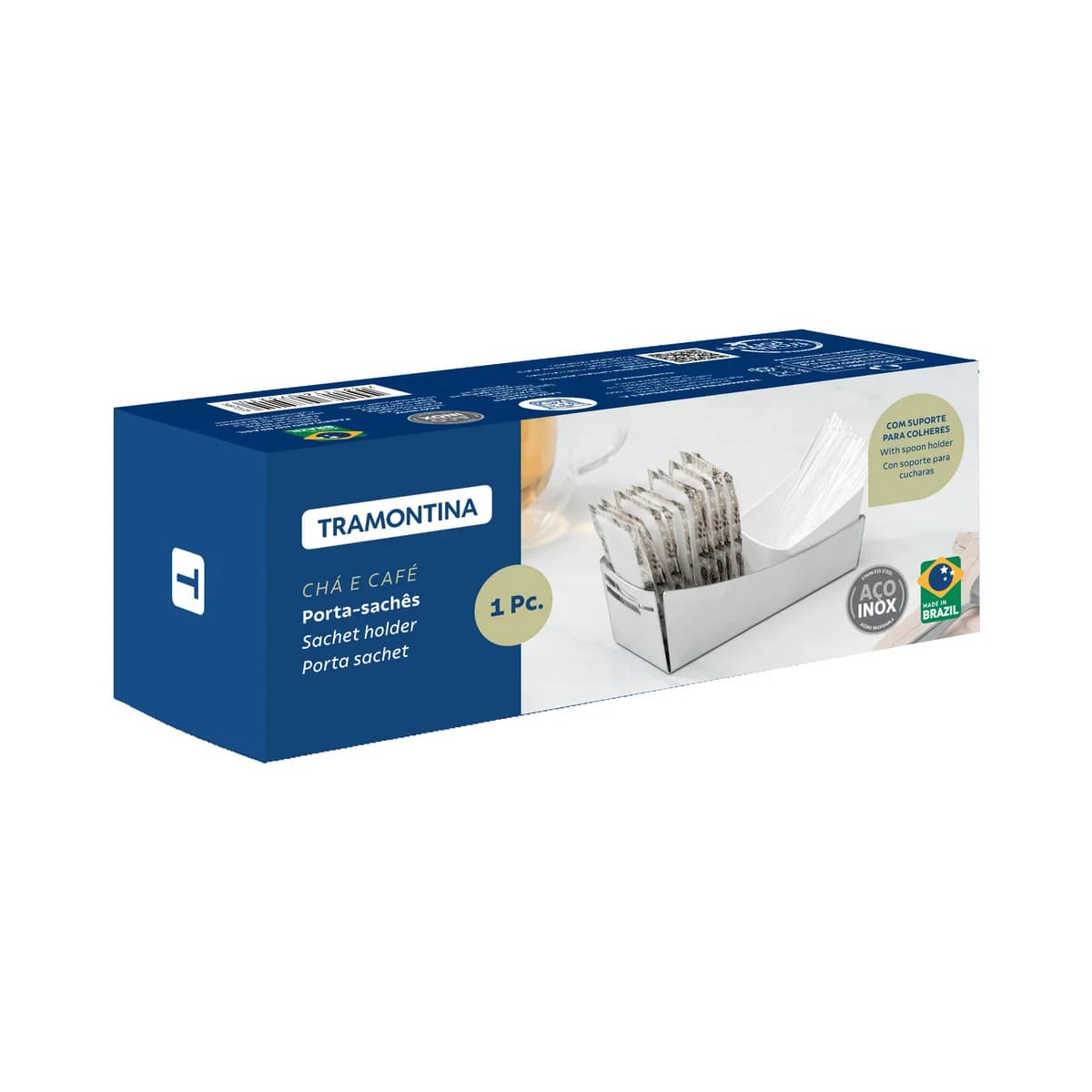 Dispensador De Azucar Porta Sachet Tramontina Acero Inox — miniatura 3