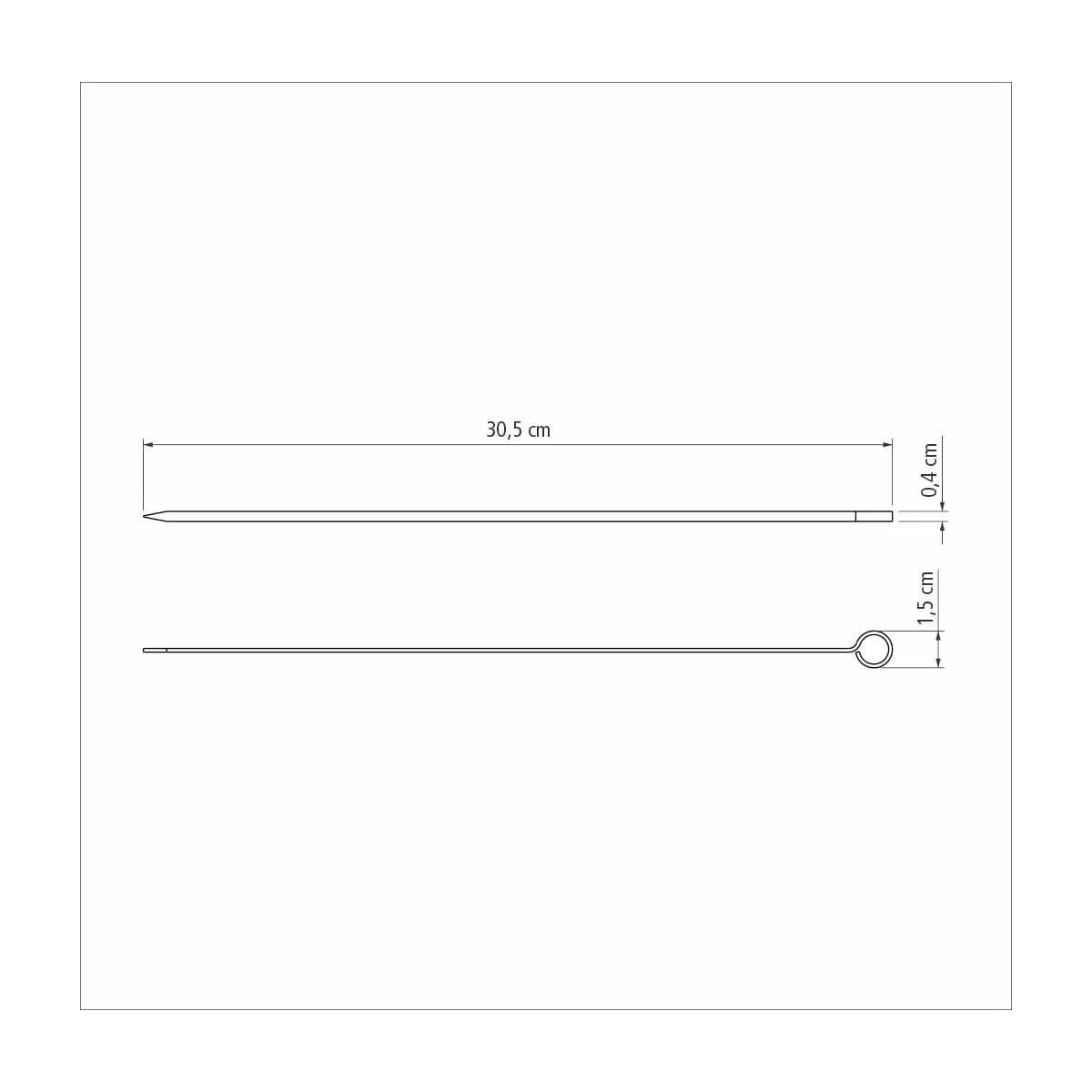Pincho De Brochette Tramontina Acero Inox X6 Unid 30 Cm — miniatura 3