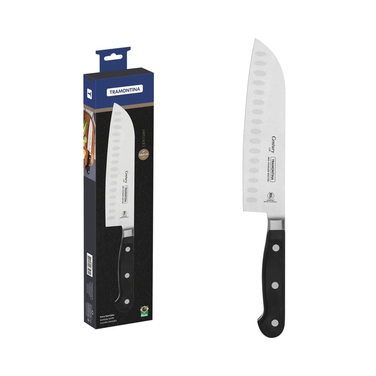Cuchilla Santoku Tramontina Century Acero Inoxidable 7 PuLG — imagen 1 de 5