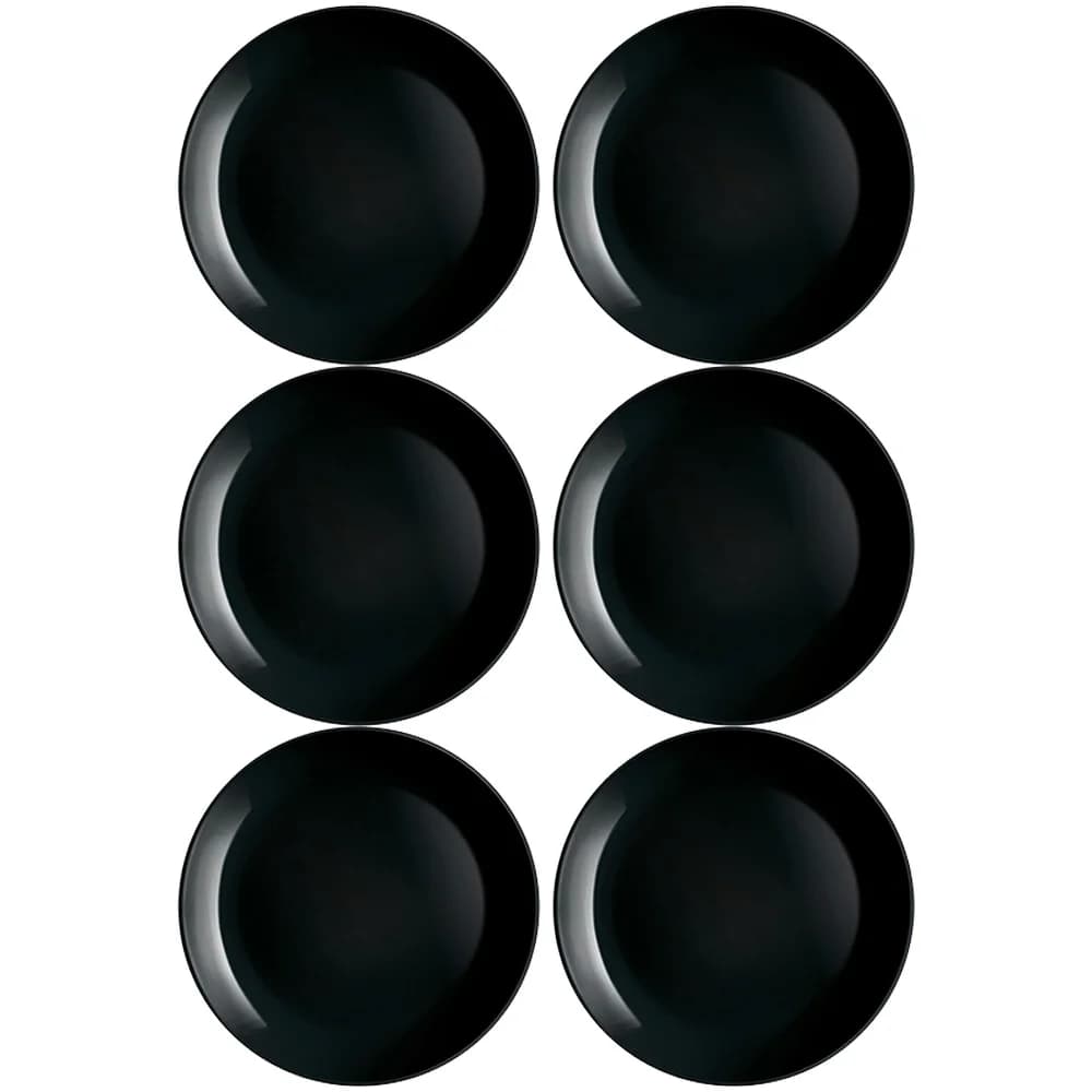 Plato Llano Vidrio Negro 27 Cm Luminarc Diwali X6 Unid — imagen 1 de 3