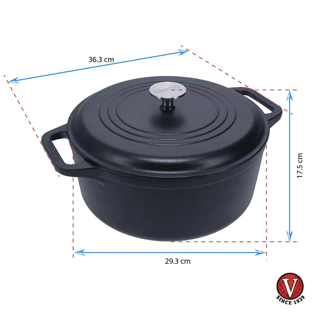 Olla De Hierro Curado Victoria 7 Litros 28 Cm Con Asas — miniatura 3