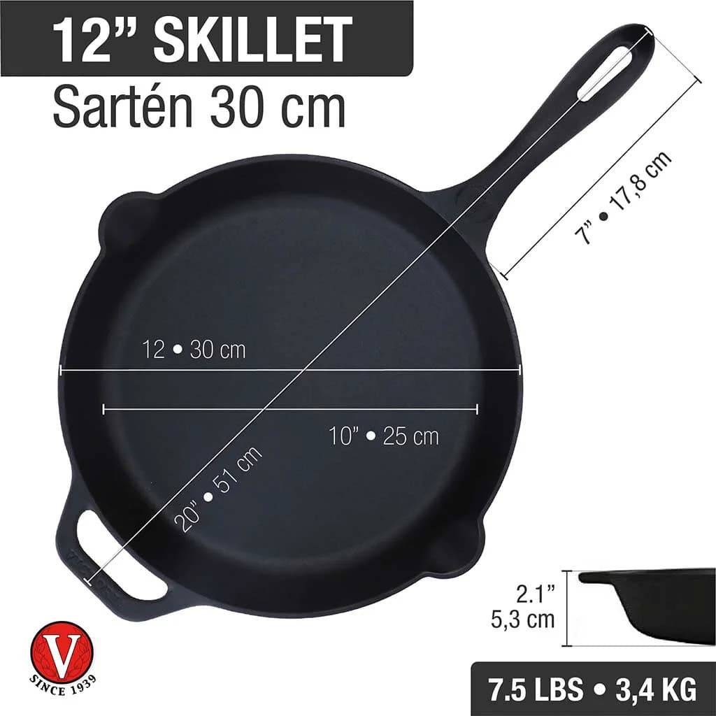 Sarten De Hierro Curado 30 Cm Victoria 3000 Ml — miniatura 3