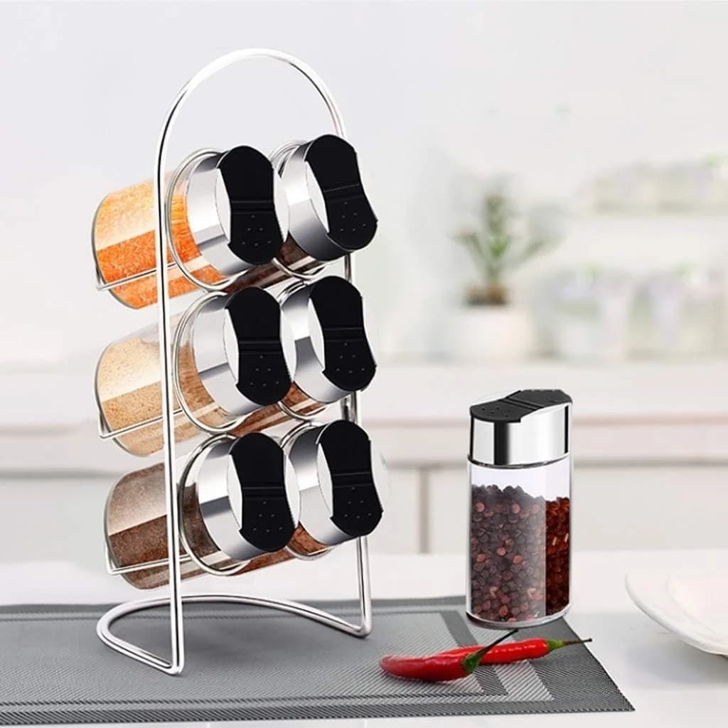 Set X6 Juego Especieros 110ml De Vidrio Con Soporte — miniatura 2