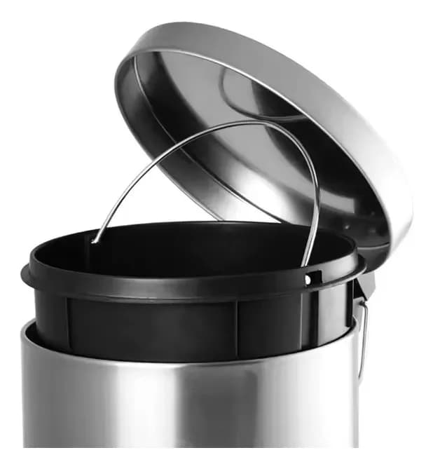 Papelera Acero Inoxidable 12 Litros Tacho Cesto Con Pedal Y Tapa — miniatura 2