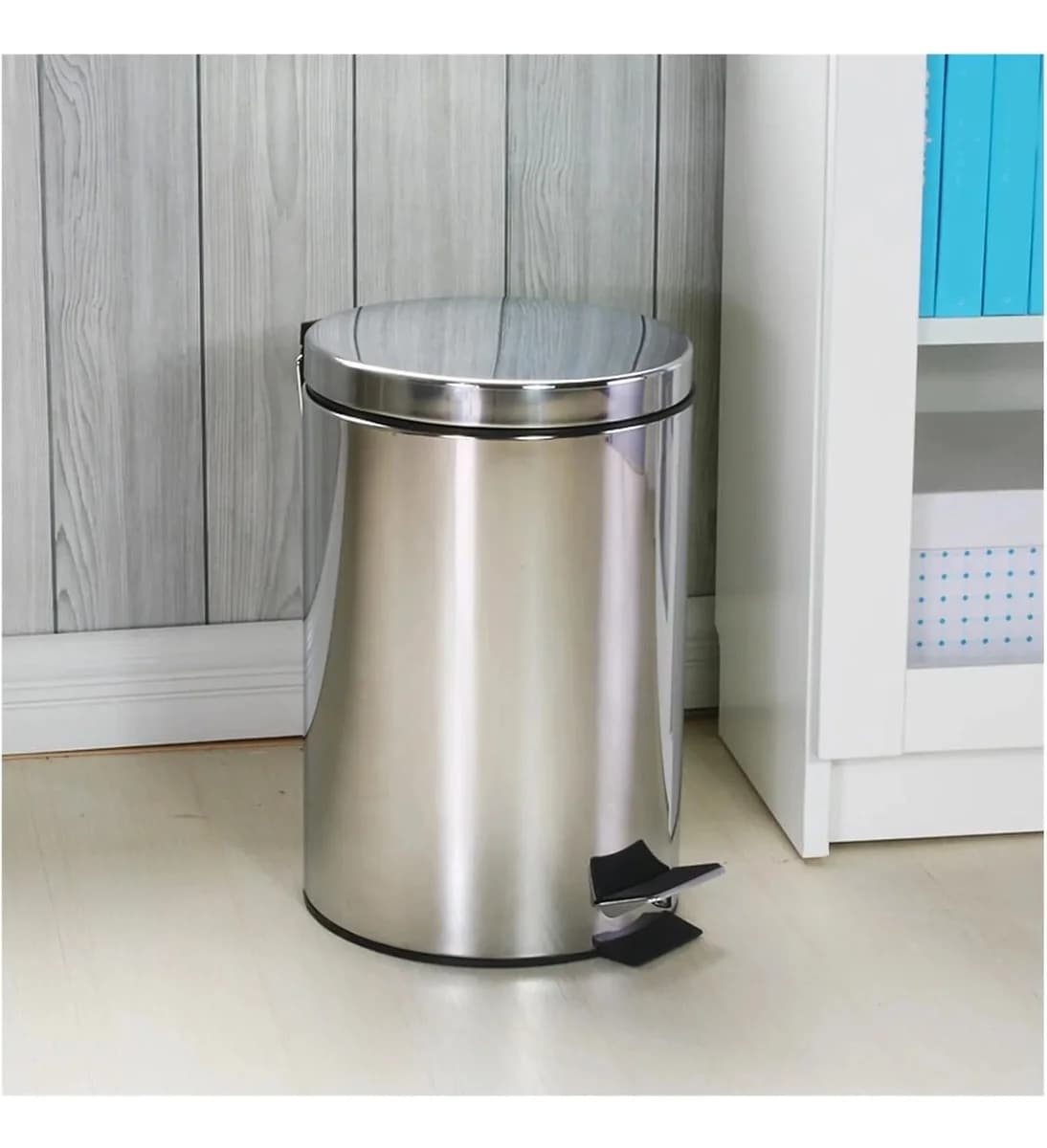 Papelera Acero Inoxidable 12 Litros Tacho Cesto Con Pedal Y Tapa — miniatura 3