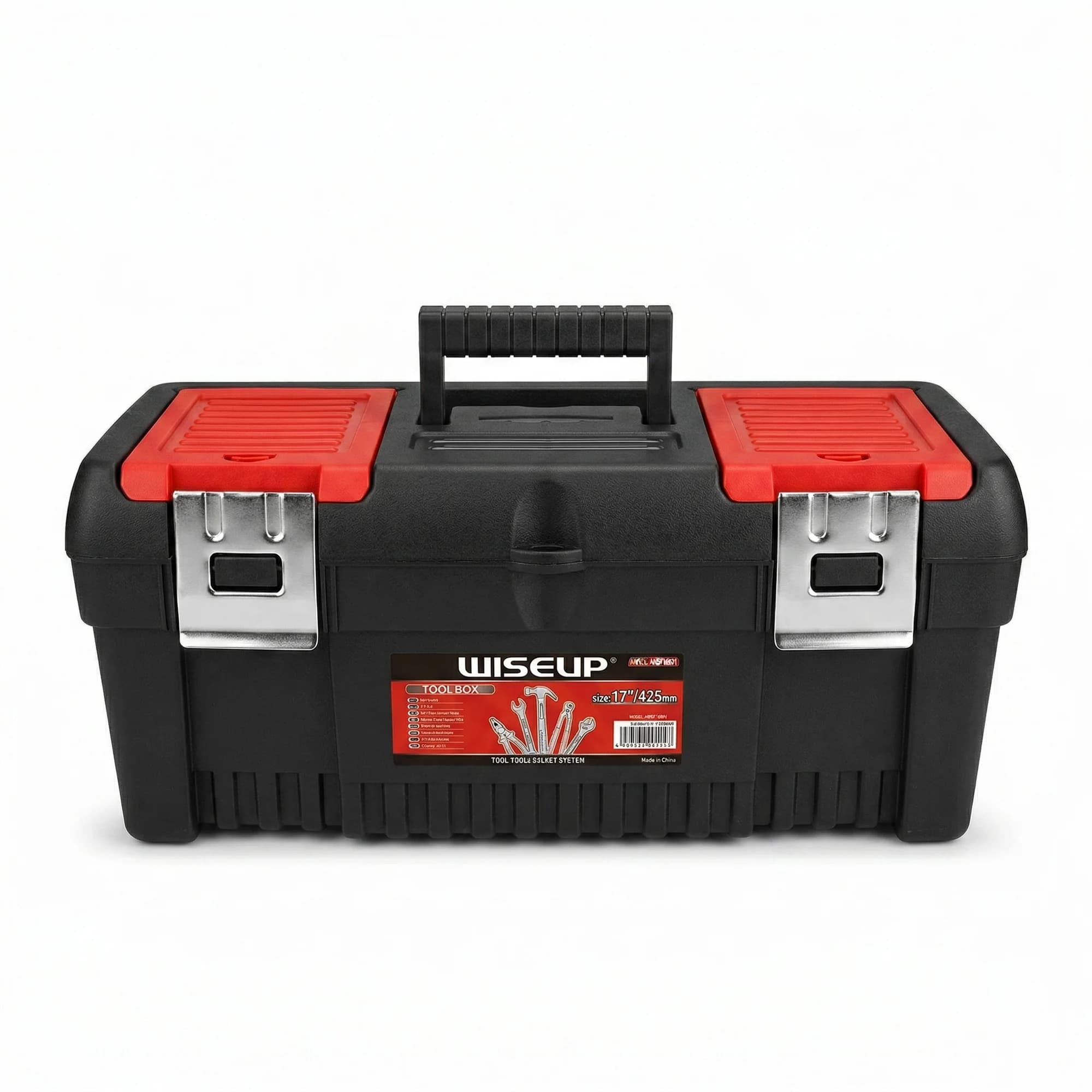 Caja De Herramientas Wiseup 41 Cm Bandeja Y Cierres Acero — imagen 1 de 4