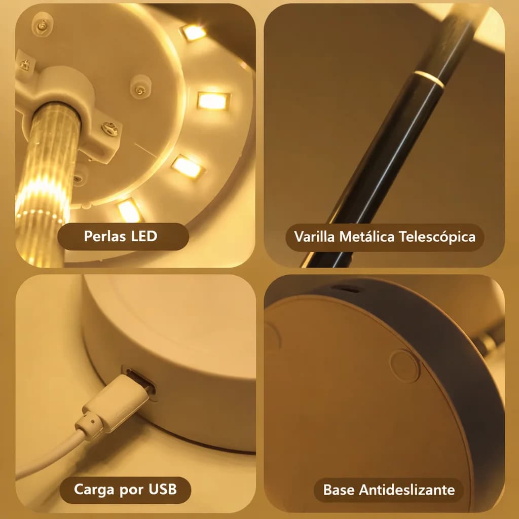 Lampara Led Escritorio Recargable Usb Telescópica a Bateria — miniatura 3